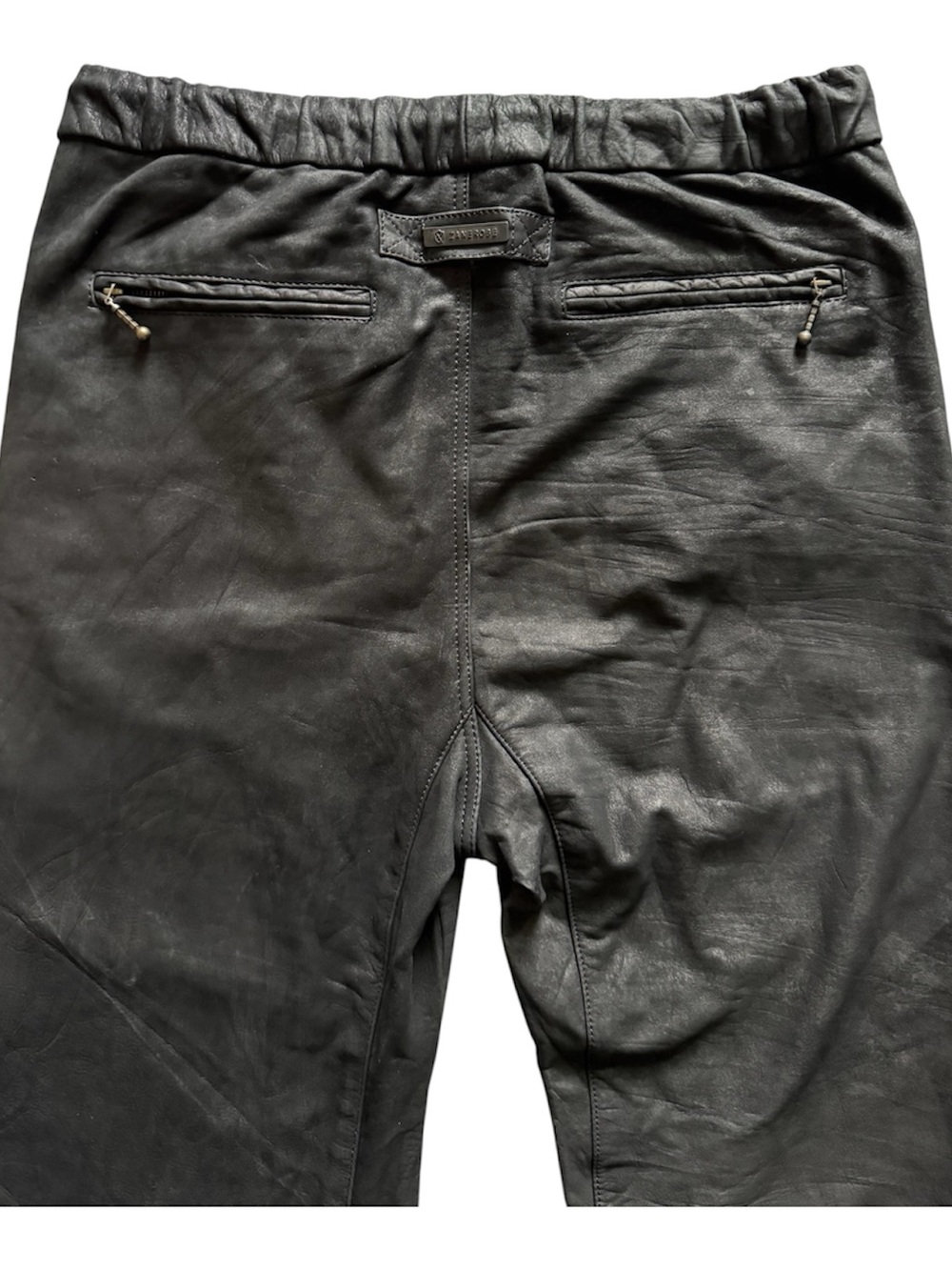 Zanerobe Sureshot Black Leather Jogger Pants 36 100% Cow Leather Streetwear - Picture 5 of 11
